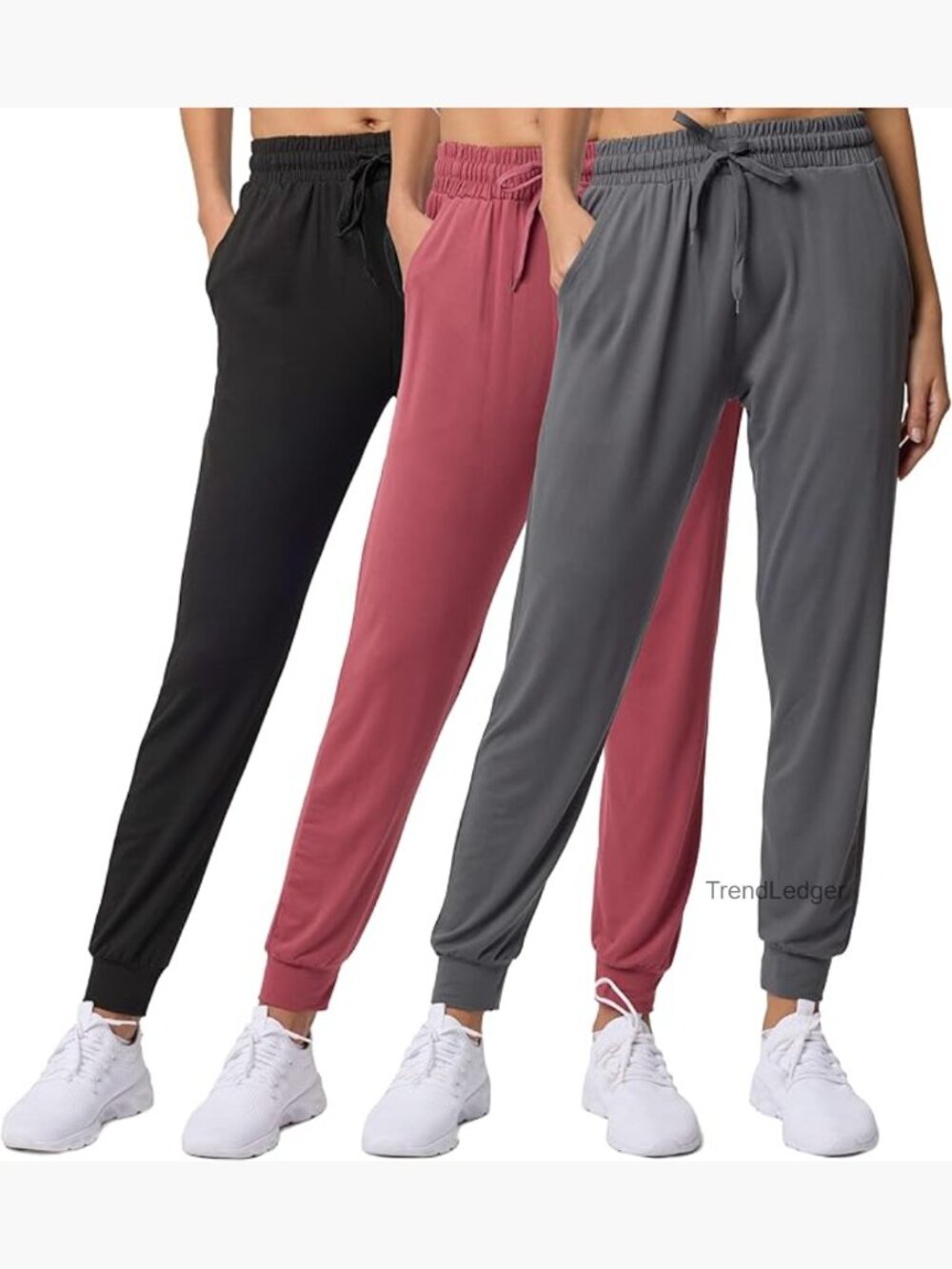 3 Pack Women's Lounge Joggers Sweatpants with Pockets - Yoga Athletic Workout